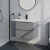 Delphi Polaris Satin Grey 800mm 2-Drawer Wall Hung Vanity Unit (inc Basin) | Thumbnail Image