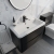 Delphi Polaris Satin Soft Black 800mm 2-Drawer Wall Hung Vanity Unit (inc Basin) | Thumbnail Image