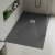 Delphi Sanctuary Grey Slate Effect 33mm Rectangular Shower Tray (inc Grille) | Thumbnail Image