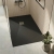 Delphi Sanctuary Black Slate Effect 33mm Rectangular Shower Tray (inc Grille) | Thumbnail Image