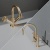 Delphi Turbine Brushed Brass Basin Mixer and Bath Filler Tap Set (inc Press Top Waste) | Thumbnail Image