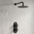 Delphi Turbine Matt Black Dual Concealed Shower Set with Fixed Head | Thumbnail Image