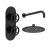 Delphi Turbine Matt Black Dual Concealed Shower Set with Fixed Head | Thumbnail Image