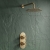 Delphi Turbine Brushed Brass Dual Concealed Shower Set with Fixed Head | Thumbnail Image
