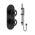 Delphi Turbine Matt Black Dual Concealed Shower Set with Slide Rail Kit | Thumbnail Image