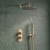Delphi Turbine Brushed Brass Dual Concealed Shower Set with Fixed Head and Handset | Thumbnail Image