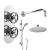 Delphi Turbine Chrome Dual Concealed Shower Set with Fixed Head and Slide Rail Kit | Thumbnail Image