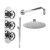 Delphi Turbine Chrome Triple Concealed Shower Set with Fixed Head and Handset | Thumbnail Image