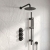Delphi Turbine Matt Black Triple Concealed Shower Set with Fixed Head and Slide Rail Kit | Thumbnail Image