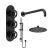 Delphi Turbine Matt Black Triple Concealed Shower Set with Fixed Head and Slide Rail Kit | Thumbnail Image