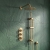 Delphi Turbine Brushed Brass Triple Concealed Shower Set with Fixed Head and Slide Rail Kit | Thumbnail Image