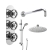 Delphi Turbine Chrome Triple Concealed Shower Set with Fixed Head and Slide Rail Kit | Thumbnail Image