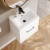 Versa Trim Wall Hung 1-Drawer Vanity Unit with Basin and Black Handle - 500mm Wide - Gloss White | Thumbnail Image