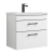 Versa Trim Wall Hung 2-Drawer Vanity Unit with Basin and Black Handle - 600mm Wide - Gloss White
