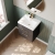 Versa Trim Wall Hung 2-Drawer Vanity Unit with Basin and Brass Handle - 500mm Wide - Dark Grey | Thumbnail Image