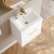 Versa Trim Wall Hung 1-Drawer Vanity Unit with Basin and Brass Handle - 500mm Wide - Gloss White | Thumbnail Image