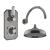 Delphi Windsor Brushed Pewter Dual Concealed Shower Set with Large Drencher Head | Thumbnail Image