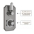 Delphi Windsor Brushed Pewter Dual Concealed Shower Set with Large Drencher Head and Slide Rail Kit | Thumbnail Image