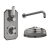 Delphi Windsor Brushed Pewter Dual Concealed Shower Set with Fixed Head | Thumbnail Image