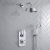 Delphi Windsor Chrome Dual Concealed Shower Set with Fixed Head and Handset | Thumbnail Image