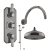 Delphi Windsor Brushed Pewter Triple Concealed Shower Set with Large Drencher Head and Slide Rail Kit | Thumbnail Image
