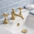 Delphi Windsor Crosshead Brushed Brass 3-Hole Basin Mixer Tap (inc Pop-Up Waste) | Thumbnail Image