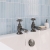 Delphi Windsor Crosshead Brushed Pewter Bath Hot and Cold Taps Pair | Thumbnail Image