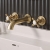 Delphi Windsor Crosshead Brushed Brass 3-Hole Wall Mounted Basin Mixer Tap | Thumbnail Image