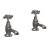 Delphi Windsor Crosshead Brushed Pewter Basin Hot and Cold Taps Pair | Thumbnail Image