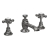 Delphi Windsor Crosshead Brushed Pewter 3-Hole Basin Mixer Tap (inc Pop-Up Waste) | Thumbnail Image