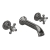 Delphi Windsor Crosshead Brushed Pewter 3-Hole Wall Mounted Basin Mixer Tap | Thumbnail Image