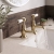Delphi Windsor Lever Brushed Brass Basin Hot and Cold Taps Pair | Thumbnail Image