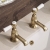 Delphi Windsor Lever Brushed Brass Basin Hot and Cold Taps Pair | Thumbnail Image
