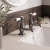Delphi Windsor Lever Brushed Pewter Basin Hot and Cold Taps Pair | Thumbnail Image