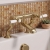 Delphi Windsor Lever Brushed Brass Pillar Mounted Bath Filler Tap | Thumbnail Image