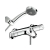 Deva Dynamic Pillar Mounted Thermostatic Bath Shower Mixer Tap - Chrome