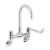 Deva Kitchen Sink Mixer Tap Wall Mounted 6 Inch Lever Handles Chrome