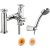 Deva Motif Pillar Mounted Bath Shower Mixer 8 litre Flow Regulator Chrome