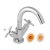Deva Motif Mono Basin Mixer Tap with Press Top Waste Seal and 4 litre Flow Regulator - Chrome