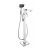 Deva Satinjet Wai Floor Mounted Bath Shower Mixer Tap - Chrome & Graphite