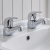 Duchy Ansom Chrome Basin Hot & Cold Taps Pair | Thumbnail Image