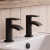 Duchy Hendra Black Basin Hot & Cold Taps Pair | Thumbnail Image