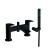 Duchy Hendra Black Pillar Mounted Bath Shower Tap (inc Bracket, Handset and Hose) | Thumbnail Image
