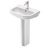 Duravit D-Code Basin and Full Pedestal 550mm Wide - 1 Tap Hole