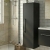 Duravit D-Code 400mm 1-Door Right Hand Opening Tall Unit with Chrome Handle - Matt Graphite | Thumbnail Image