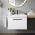 Duravit D-Code Wall Hung 1-Drawer Vanity Unit with Basin and Black Handle 650mm Wide - Matt White | Thumbnail Image