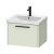 Duravit D-Code Wall Hung 1-Drawer Vanity Unit with Basin and Black Handle 600mm Wide - Pale Green