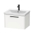Duravit D-Code Wall Hung 1-Drawer Vanity Unit with Basin and Black Handle 650mm Wide - Matt White | Thumbnail Image