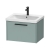 Duravit D-Code Wall Hung 1-Drawer Vanity Unit with Basin and Black Handle 650mm Wide - Fjord Green | Thumbnail Image