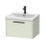 Duravit D-Code Wall Hung 1-Drawer Vanity Unit with Basin and Black Handle 650mm Wide - Pale Green